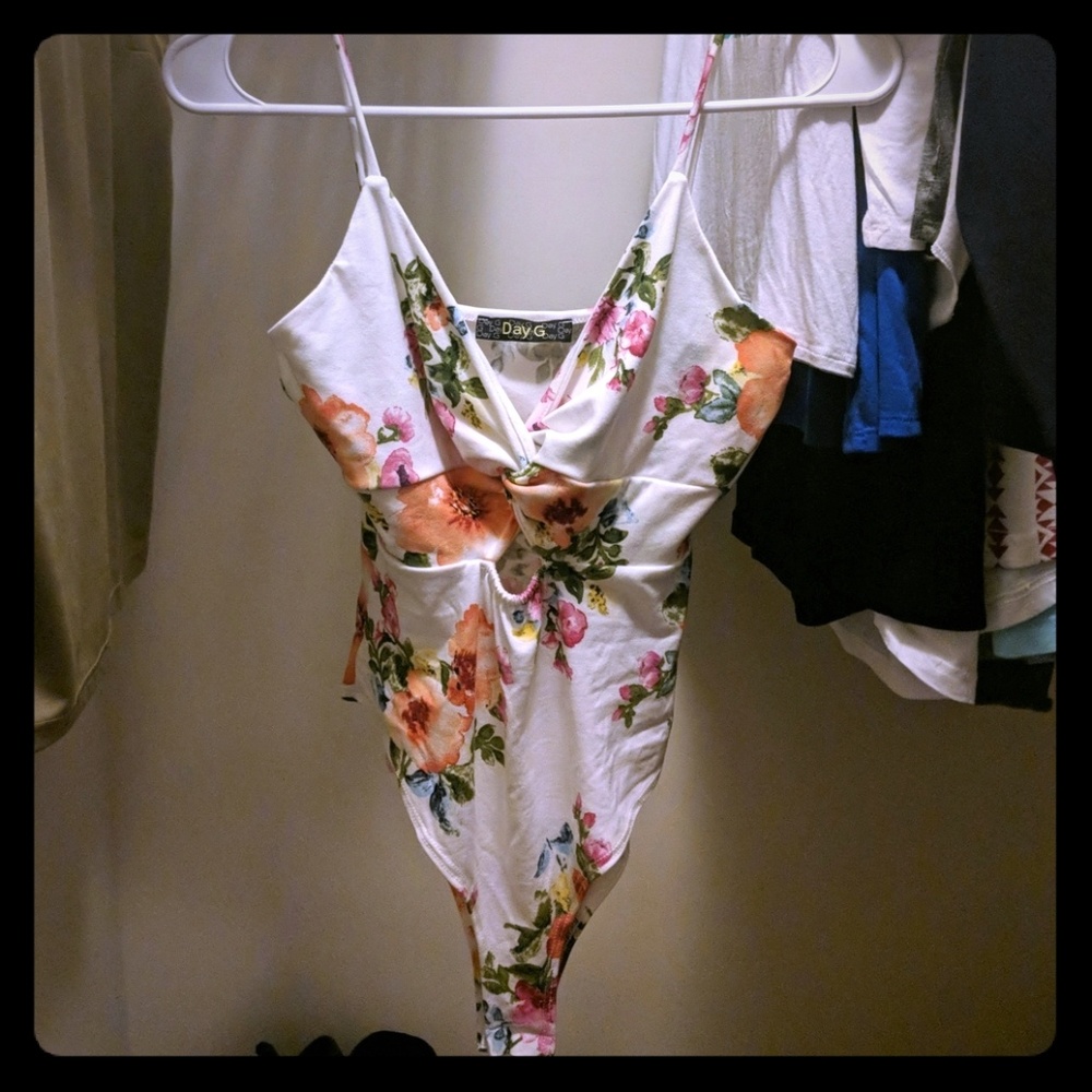 Floral Spaghetti Strap Bodysuit